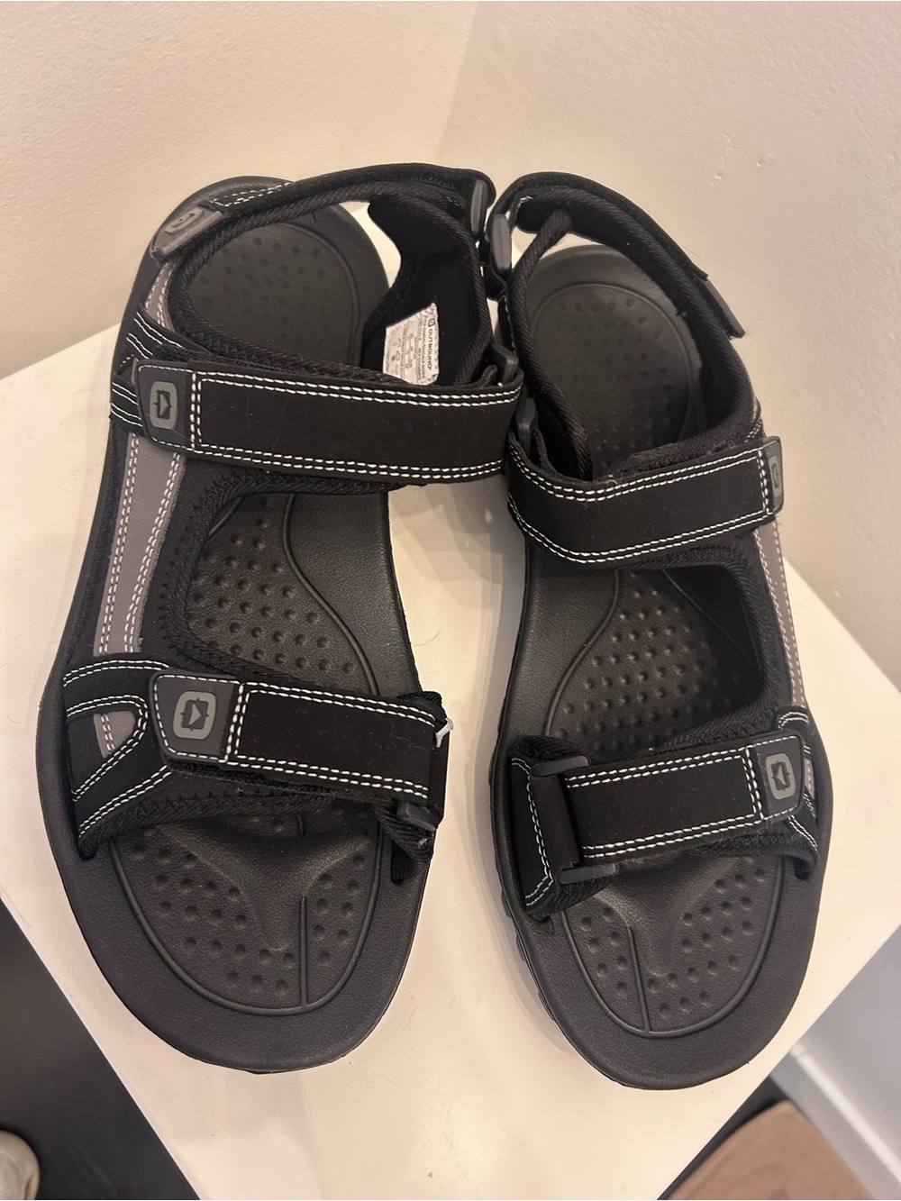 Outbound Men’s Black Active Sport Sandals - Breathable Velcro Straps